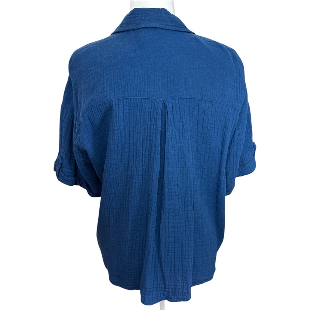 Code Bleu Deep Blue Button-Down 100% Cotton Shirt… - image 3
